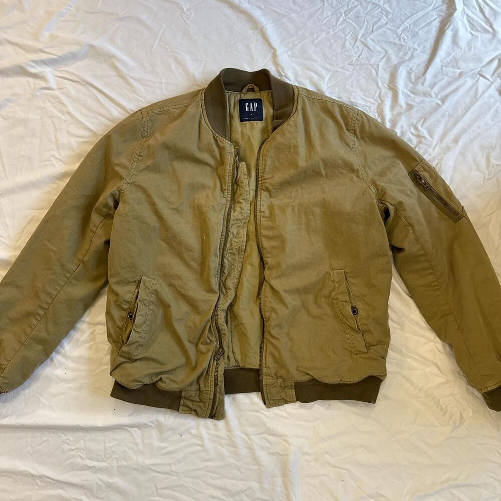 Gap Men's Khaki/Green Bomber Jacket